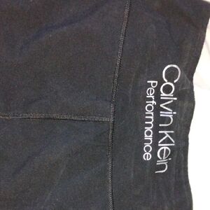 Calvin Klein Black Performance Capri Leggings with White Logo